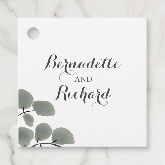 Eucalyptus Leaves Thema Bedankjes Labels (Voorkant)