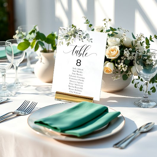 Eucalyptus Leaves Wedding Event Sezing Chart Kaart