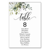 Eucalyptus Leaves Wedding Event Sezing Chart Kaart (Voorkant)