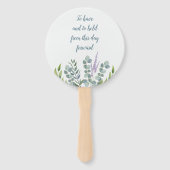 Eucalyptus Leaves Wedding Fan Foto in Gezegde Handwaaier (Achterkant)