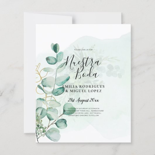 Eucalyptus Leaves Wedding Greenery QR CODE Modern (Voorkant)