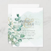 Eucalyptus Leaves Wedding Greenery QR CODE Modern (Voorkant / Achterkant)