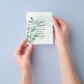 Eucalyptus Leaves Wedding Greenery QR CODE Modern Flyer (Hand)