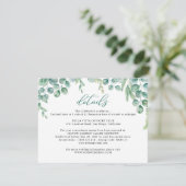 Eucalyptus Leaves Wedding Informatiekaartje (Staand voorkant)
