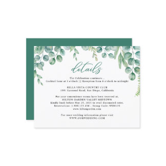 Eucalyptus Leaves Wedding Informatiekaartje