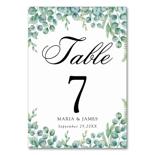 Eucalyptus Leaves Wedding Kaart (Voorkant)