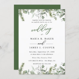 Eucalyptus Leaves Wedding Kaart