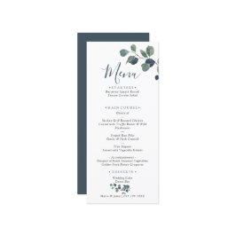 Eucalyptus Leaves Wedding Menu