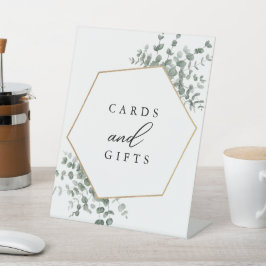 Eucalyptus Leaves Wedding Reclamebord Met Voetstuk