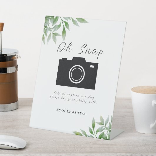 Eucalyptus Leaves Wedding Reclamebord Met Voetstuk (Insitu)