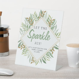 Eucalyptus Leaves Wedding Reclamebord Met Voetstuk