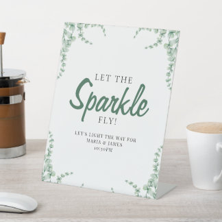 Eucalyptus Leaves Wedding Reclamebord Met Voetstuk