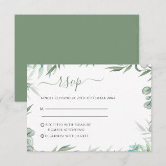 Eucalyptus Leaves Wedding RSVP Kaartje