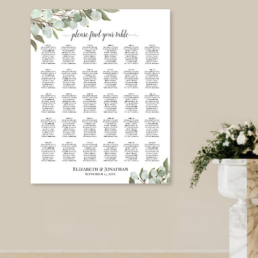 Eucalyptus leest 30 Tafel-weduwenkaart Poster
