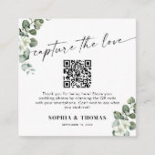 Eucalyptus legt de liefde QR-code trouwfoto's vast Informatiekaartje (Voorkant)