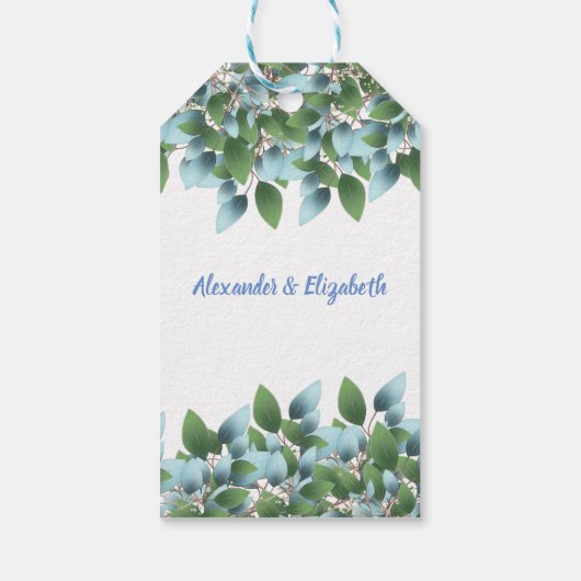 Eucalyptus Let Love Grow Weddenschap Favor Cadeaulabel (Achterkant)