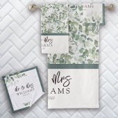 Eucalyptus Lettre main M & Mme Monogram