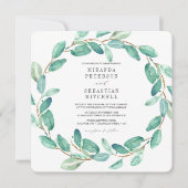 Eucalyptus leves met botanische bruiloft kaart (Voorkant)