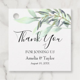 Eucalyptus lichtgroen gebladerte vierkant bedankjes labels