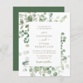 eucalyptus lijst greenery bruiloft uitnodiging (Voorkant / Achterkant)