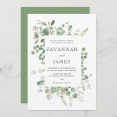 Eucalyptus Lijst Greenery Wedding Invitation Kaart (Voorkant / Achterkant)