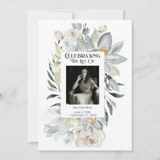 Eucalyptus Lijst Memorial Orde van Service Program Kaart (Voorkant)