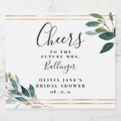 Eucalyptus Loof Bruidsdouche Sparkling Wijnetiket (Enkel label)