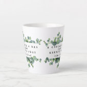 Eucalyptus Loof Een Koffie Per Dag Monogram Latte Mok (Voorkant)