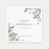 Eucalyptus Loof Script Groene Bruiloft Feest Servet (Voorkant)