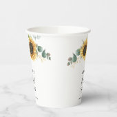 Eucalyptus Loof Sunflower Bloem Bruidsfeest Papieren Bekers (Links)