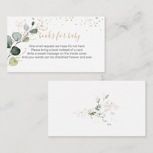 Eucalyptus Loofwerk Confetti Boeken voor Baby Informatiekaartje (Voorkant / Achterkant)