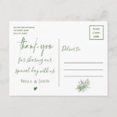 Eucalyptus Love Bedankt Greenery Weddenschap Harte Briefkaart (Achterkant)