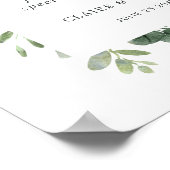 Eucalyptus Love is Sweet Weddenschap-balie Sign Poster (Hoek)