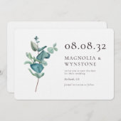 Eucalyptus Luxury Linen Wedding Save The Date (Voorkant / Achterkant)