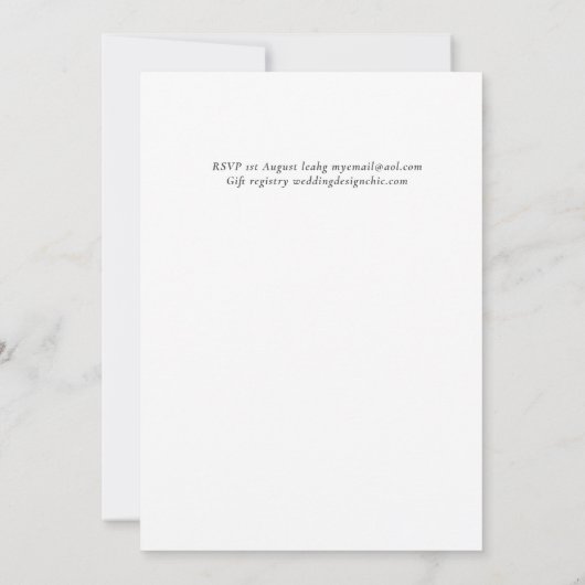 Eucalyptus Mariage Aquarelle verte Invitations (Dos)