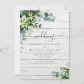 Eucalyptus Mariage Aquarelle verte Invitations (Devant)
