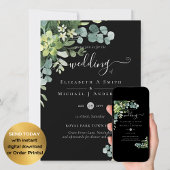 Eucalyptus Mariage Aquarelle verte Invitations