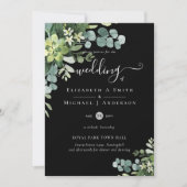 Eucalyptus Mariage Aquarelle verte Invitations (Devant)