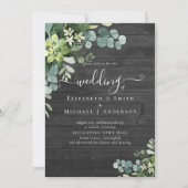 Eucalyptus Mariage Aquarelle verte Invitations (Devant)