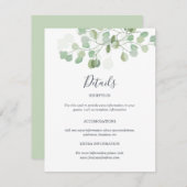 Eucalyptus Mariage Carte d'information invité Insé (Devant / Derrière)