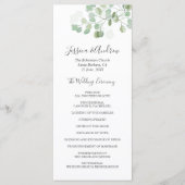 Eucalyptus Mariage Ceremony Programme Foliing (Devant)
