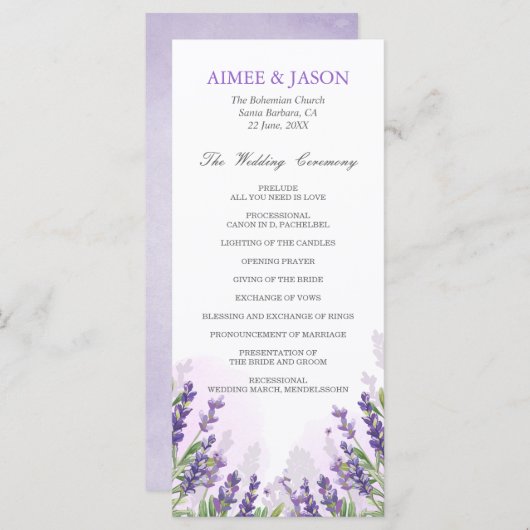 Eucalyptus Mariage Ceremony Programme Foliing (Devant / Derrière)