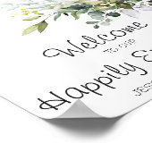 Éucalyptus Mariage d'aquarelle Bienvenue affiche (Coin)