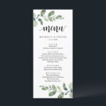 Eucalyptus Mariage Elopement Dîner Menu<br><div class="desc">Carte de dîner Eucalyptus Mariage Elopement Green Moderne. Customisez facilement et personnalisez-vous selon vos besoins,  et vos invités de dîner seront ravis quand ils verront ce menu de dîner parfait et élégant.</div>