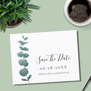 Eucalyptus Mariage Enregistrer La Date Carte Posta