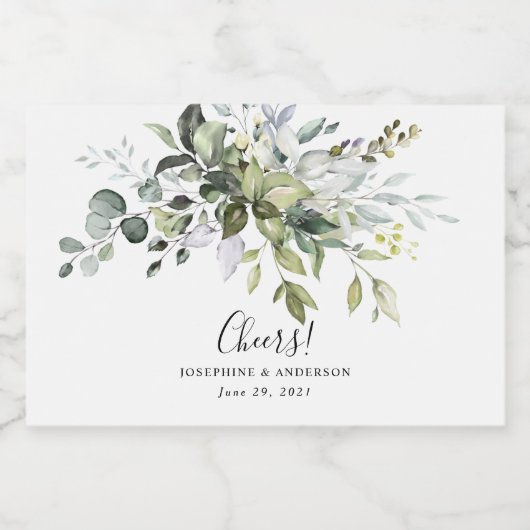 Eucalyptus Mariage Faveurs Liquor Bottle Étiquette (Étiquettes simples)