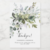 Eucalyptus Mariage Thankyou Food Étiquette Set (Étiquettes simples)
