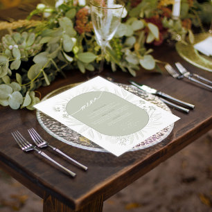 Eucalyptus Mariage Wreath Menu Sage Green ID901