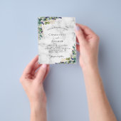 Eucalyptus marmer QR code bruiloft uitnodiging Flyer (Hand)