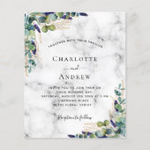 Eucalyptus marmer QR code bruiloft uitnodiging Flyer (Voorkant)